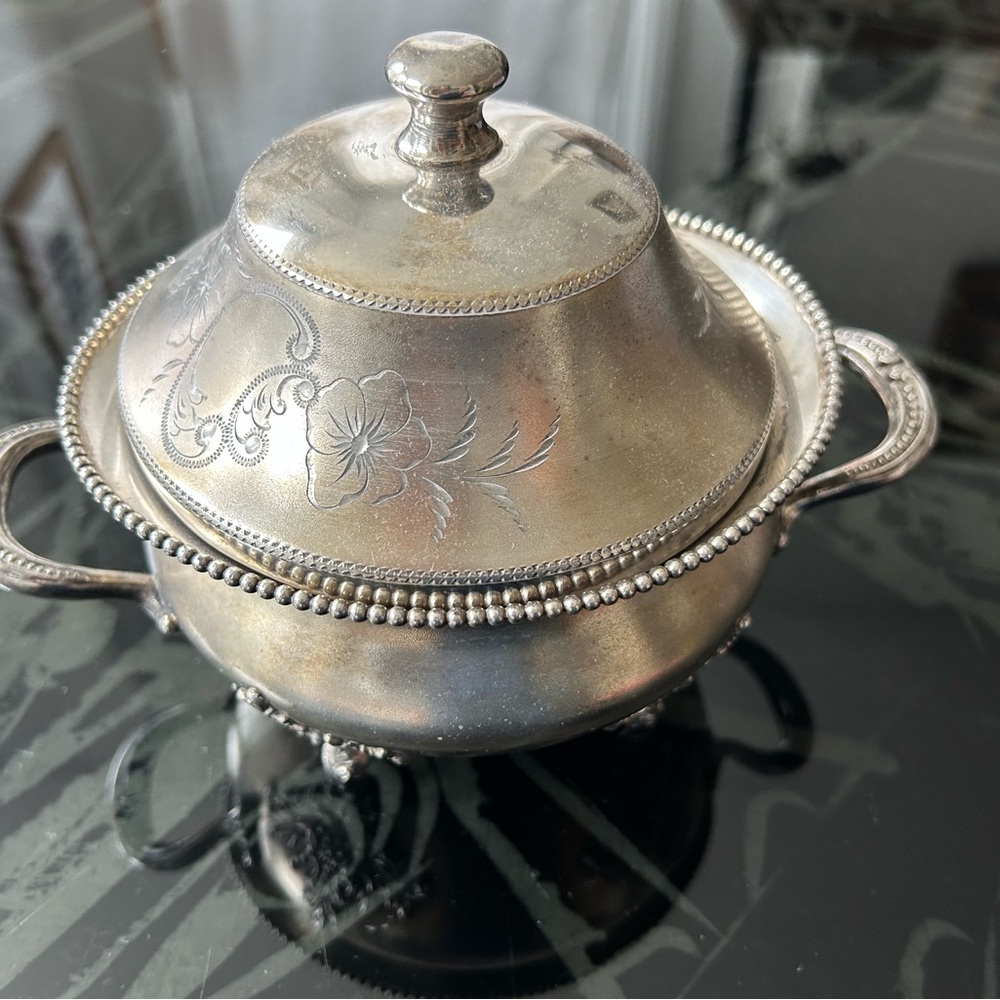 Vintage Silver Plated Serving Dish with Lid